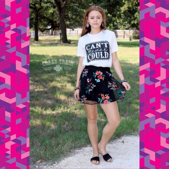 Floral Fleek Short Mesh Embroidered Skirt - Picture 3 of 4